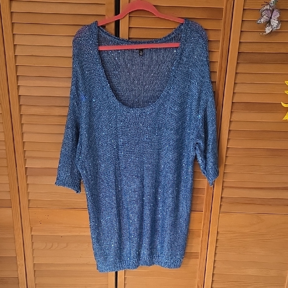 Vintage Torrid Georgeous Blue Sequin Knit Top from 2010